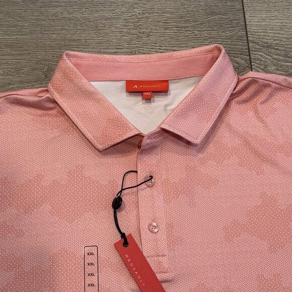 Redvanly Arubdel Golf Polo Shirt Mens XXL Peony Purepoly Red NWT Pattern Print - Picture 1 of 6